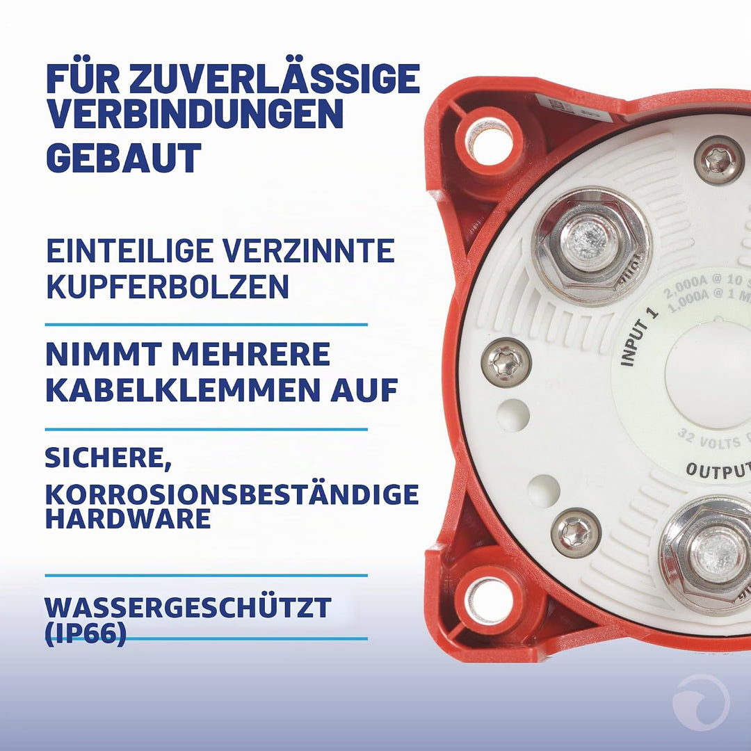 Blue Sea Systems 9001E e-Series Batterieschalter, Selector 4 Positionen, rot Selector 4 Pos., Select