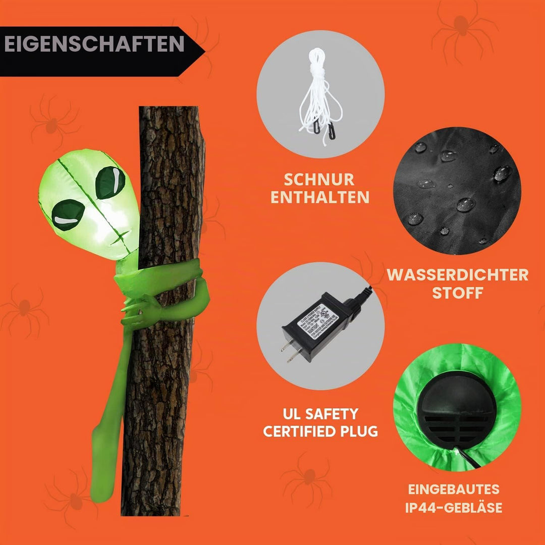Joiedomi Aufblasbarer Halloween-Baum, aufblasbar, 1,2 m, mit integrierten LEDs, aufblasbar, für Hall