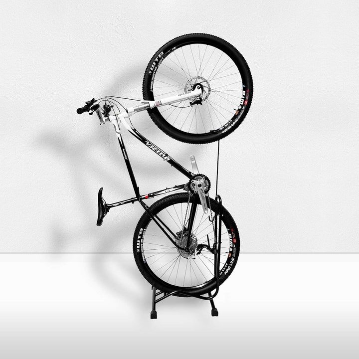 WELLGRO® Fahrradständer - Stahl, schwarz, sicherer Stand, Haken mit Kunststoffummantelung, 3 Funktio