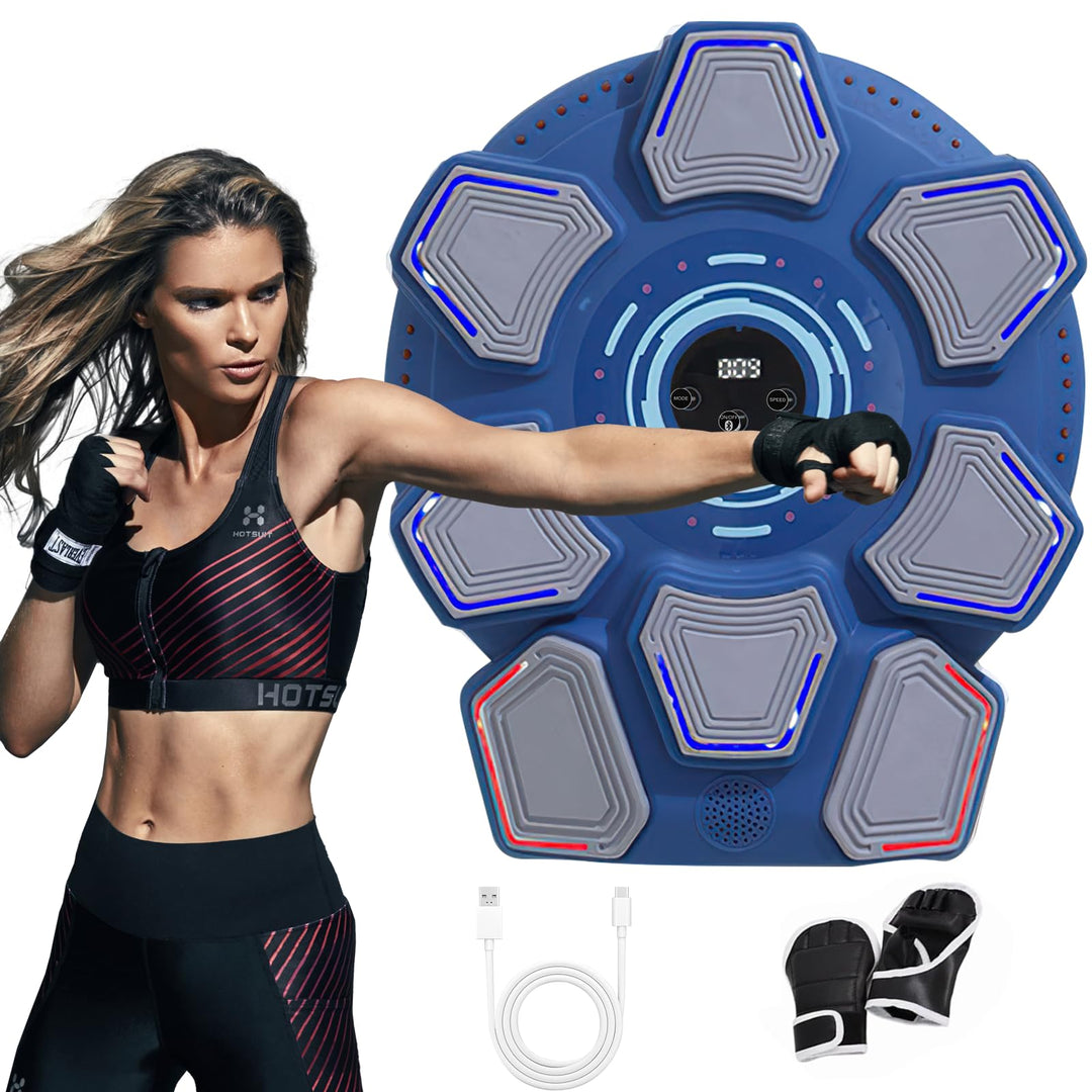 Music Boxing Machine für Erwachsene, Wandmontierte LED Licht Bluetooth Musikboxing Maschine Blau-8 S