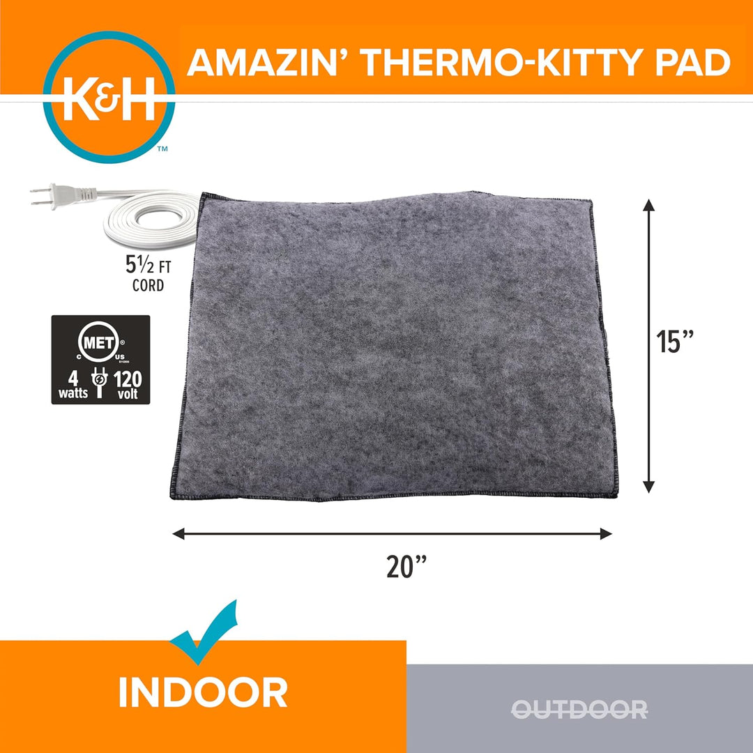 K&amp;H PET PRODUCTS Amazin Kitty Pad Beheiztes Katzenbett für den Innenbereich, fängt Tierhaare und Sch
