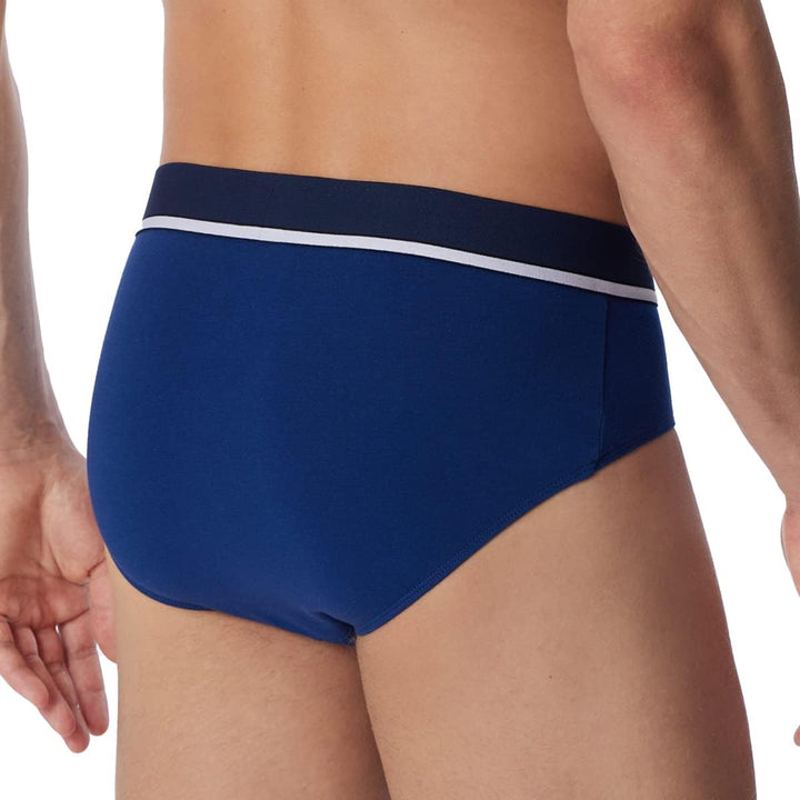 Schiesser Herren Slip L 6 X Blau / Schwarz, L 6 X Blau / Schwarz
