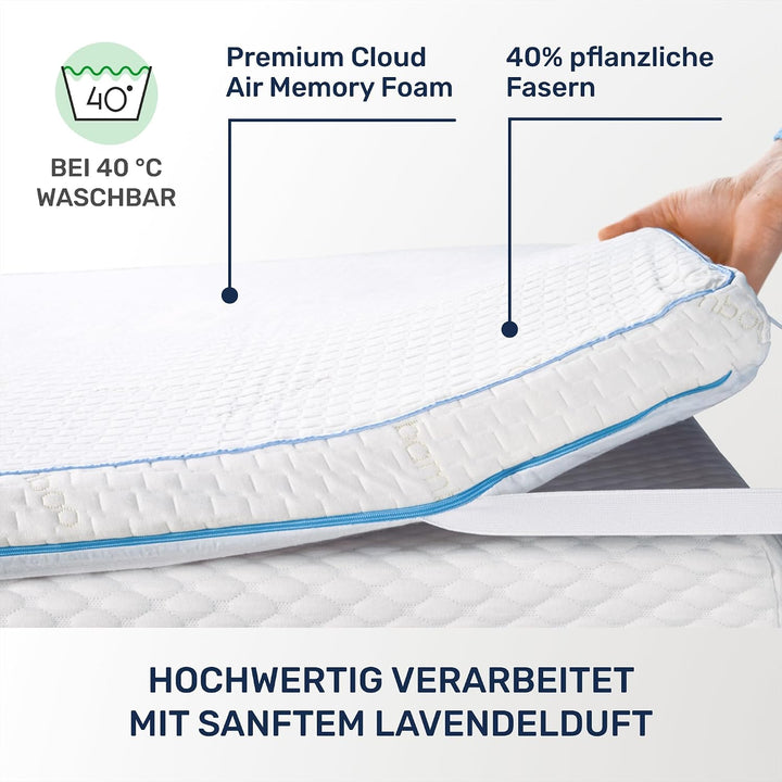 Dailydream viscoelastischer Matratzentopper Model S mit Memory Foam Effekt, 90x200x3,5cm, Edition La