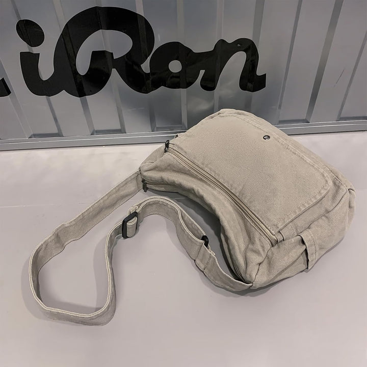 X SIM FITNESSX Canvas Umhängetasche Unisex Schultertasche Messenger Bag aus Oxford-Stoff für Alltag,