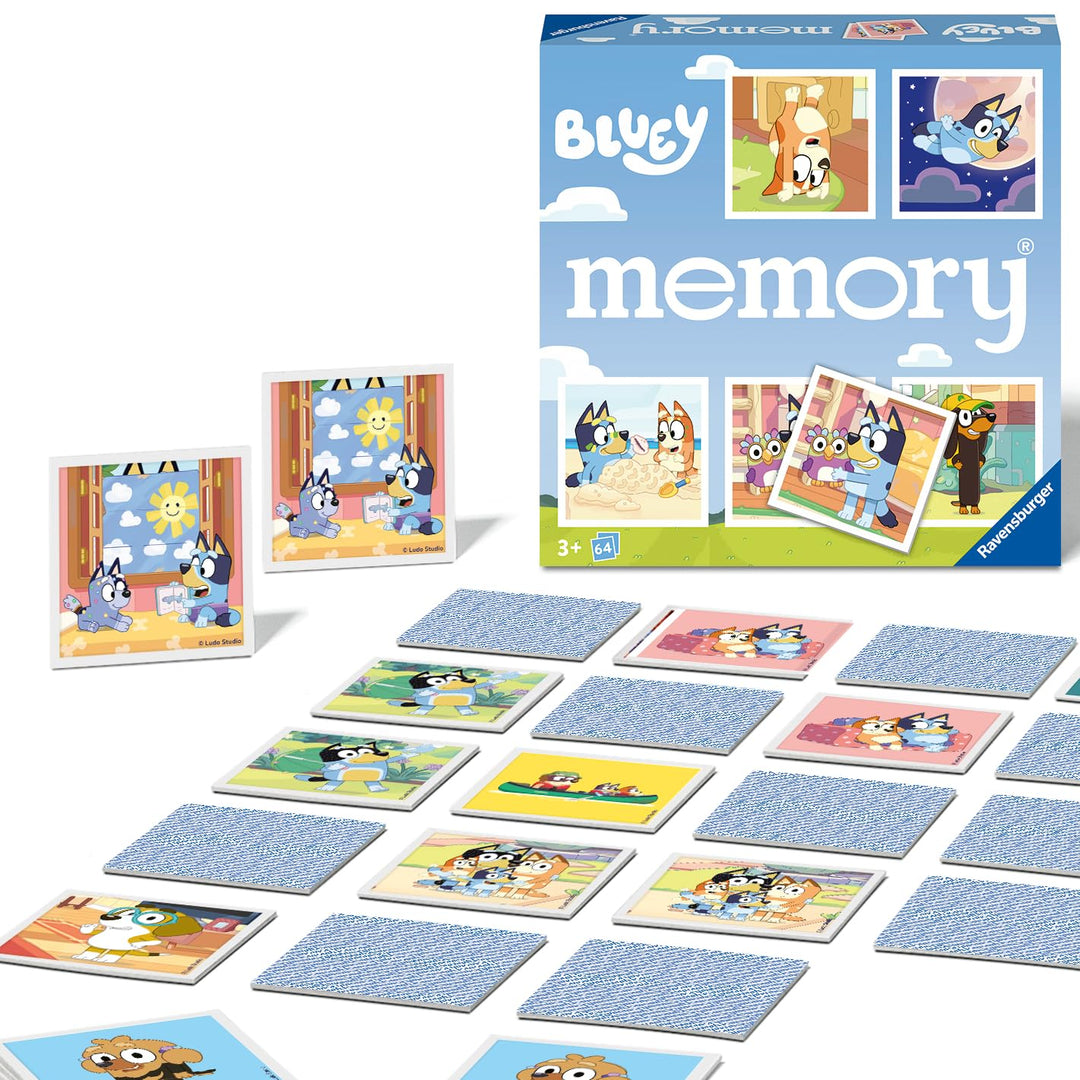 Ravensburger 22646 Memory® Bluey - Der Spieleklassiker für alle Fans der Vorschulserie Bluey, Merksp