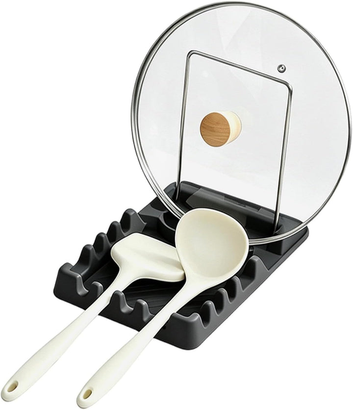 Cooking Spoon Rest - Folding Utensil Holder, Pot Lid Storage Rack Organizer
