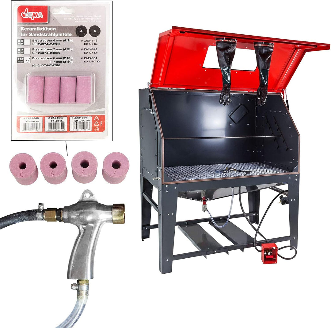 Sandstrahlkabine Sandstrahlgerät Sandstrahler sandstrahlen reinigen 1200 Liter / 1300 Watt / 400 bis