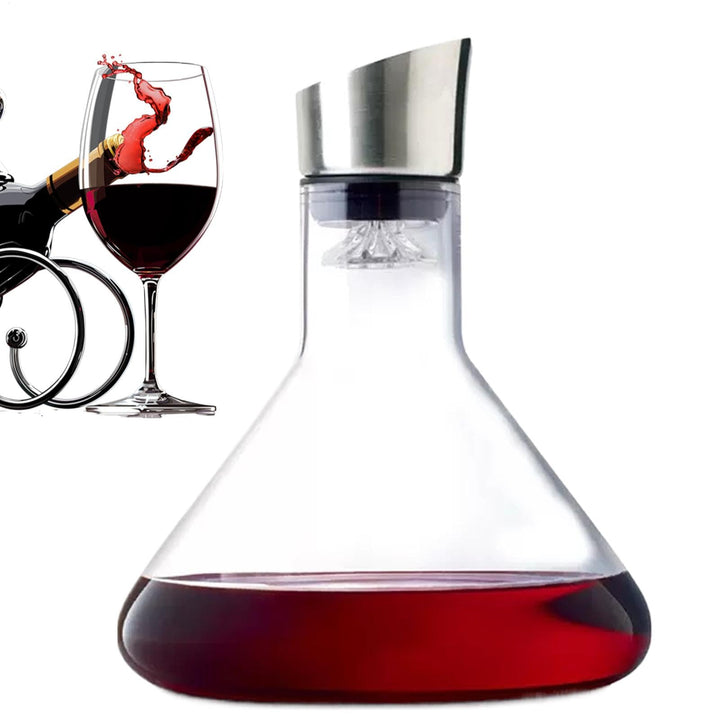 Weindekanter, Kristallglaskaraffe, 1500 ml Weinkaraffe, Eingebaute Spenderkaraffe, Wein Handbelüfter