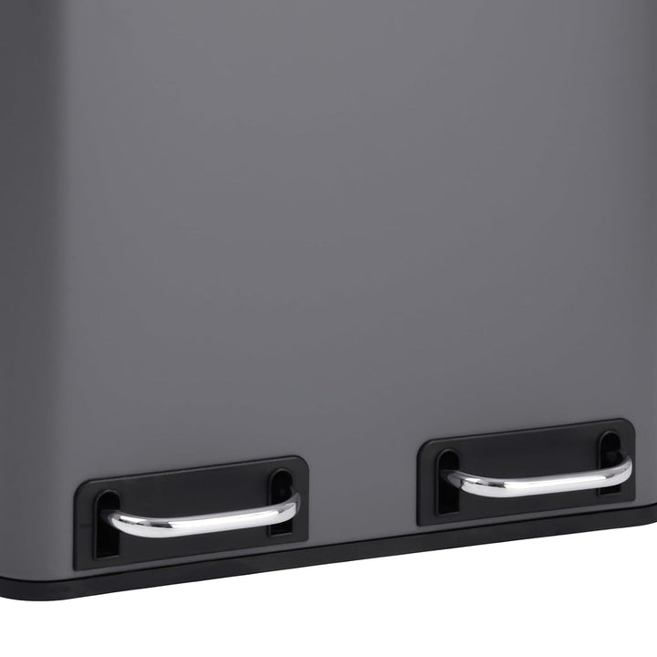 SVITA TM2X15 Treteimer 30 Liter Grau Abfalleimer Mülleimer Design Mülltrennung Papierkorb Küchen-Ord