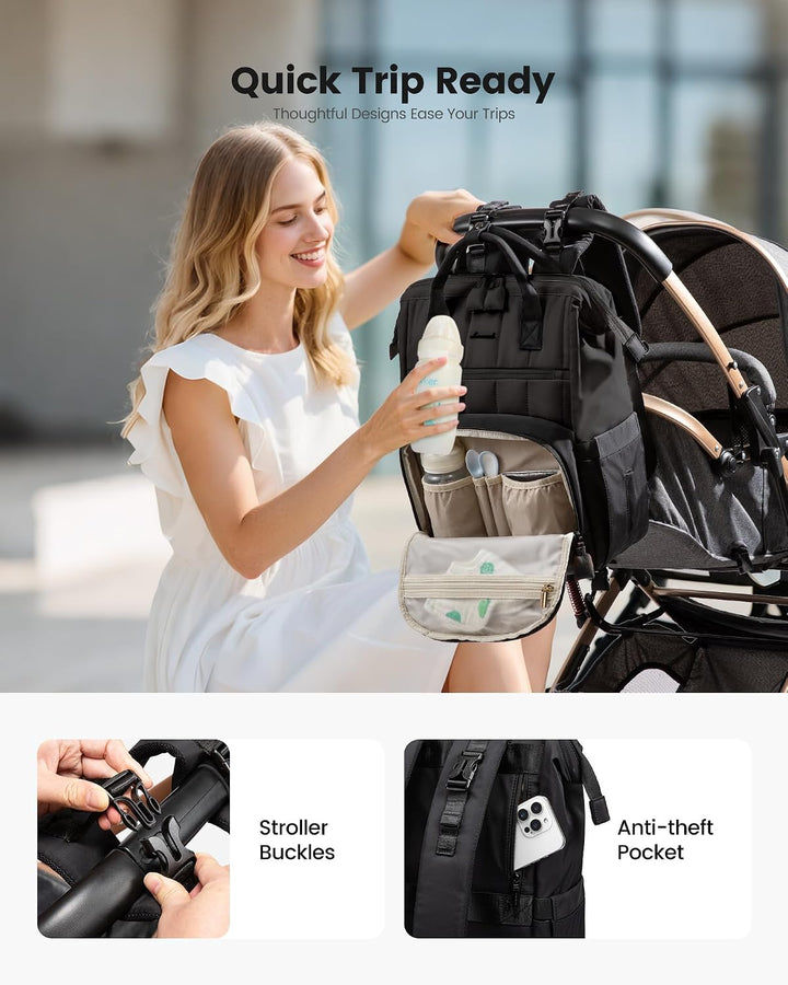 LOVEVOOK Wickelrucksack Gross, Baby Wickeltasche Rucksack Diaper Bag mit Wickelunterlage, Wasserabwe