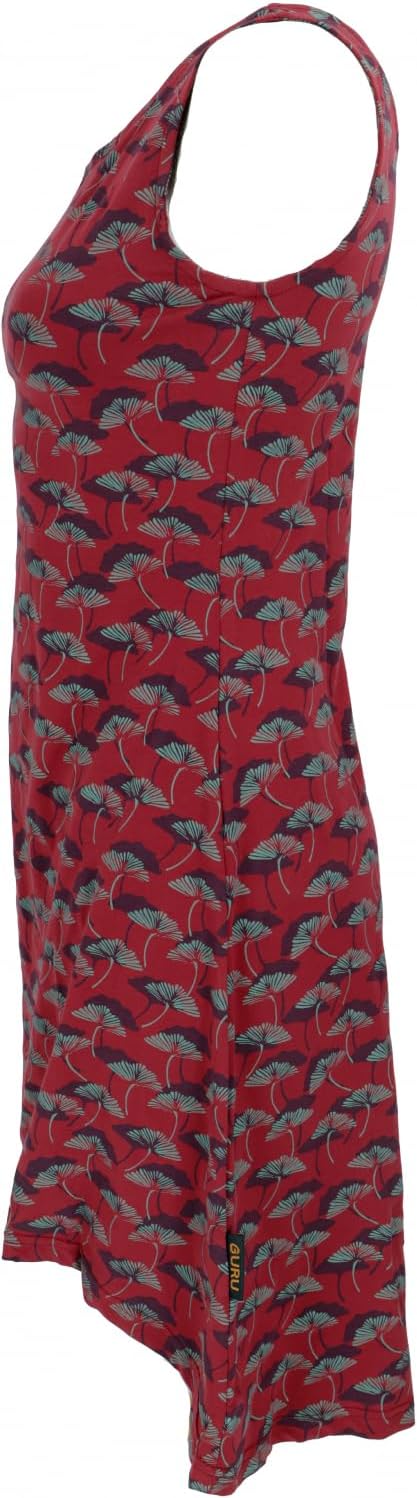 GURU SHOP Minikleid mit Riemchenrücken aus Bio-Baumwolle, Vokuhila Kleid, Damen, Synthetisch 46 Rot,
