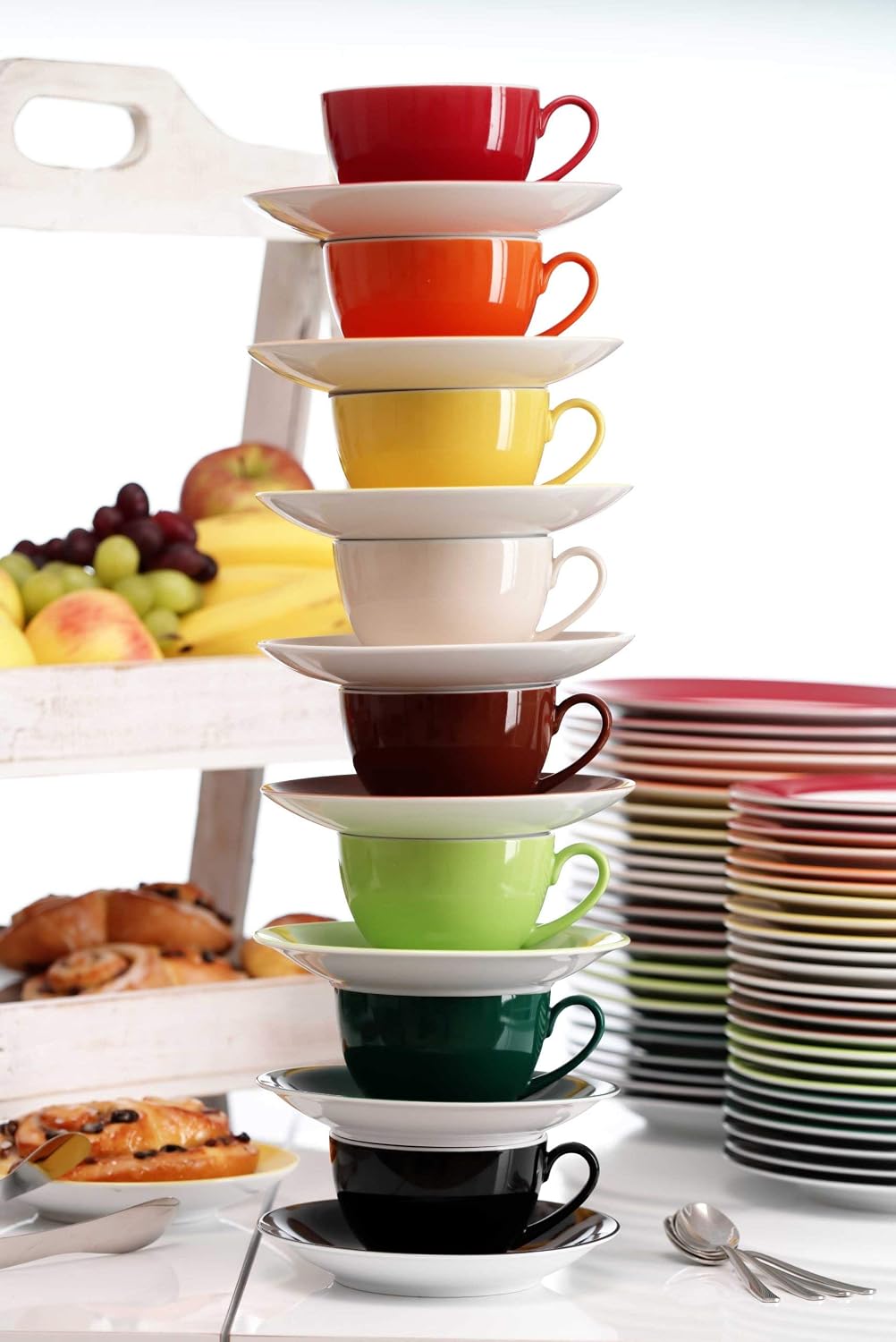 Ritzenhoff &amp; Breker Kaffeeservice Doppio, 12-teilig, Porzellangeschirr, Rot Rot Kaffeeservice, Rot K