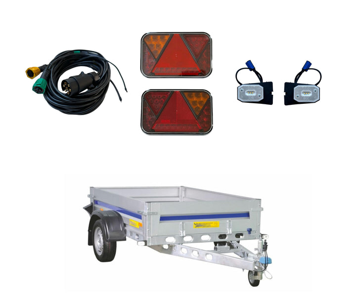 Anhängerbeleuchtung SET LED Rückleuchten 12V LED Umrissleuchten 7 polig Kabel 5,3 m