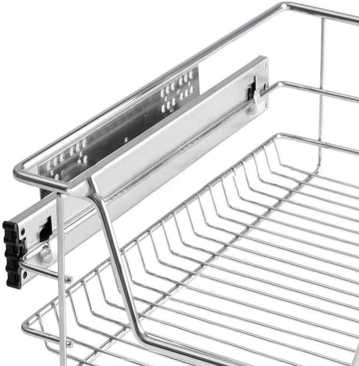 Vigevee 50cm Teleskopschublade 25 Kg Tragkraft Küchenschublade Küchen Regal Teleskopschublade aus Me