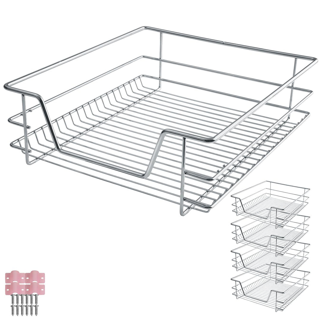 tectake® Teleskopschublade, ausziehbare Schublade, Teleskopregal nachrüsten, Schublade Unterschrank