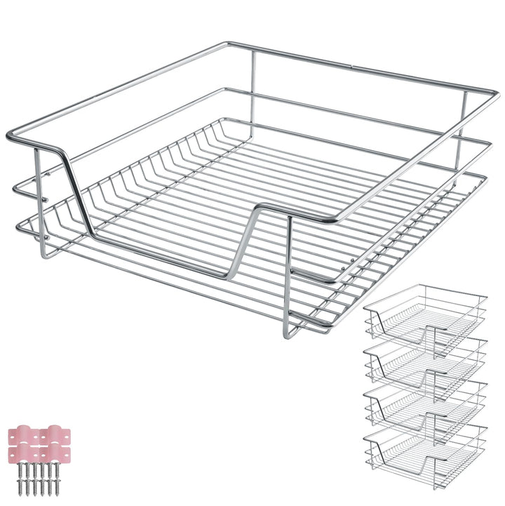 tectake® Teleskopschublade, ausziehbare Schublade, Teleskopregal nachrüsten, Schublade Unterschrank
