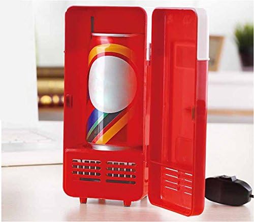 ThreeH Mini-USB-Kühlschrank, Getränkedosen, Kühler/Wärmer für Laptop, PC, Computer, Rot, H-UF05Red,