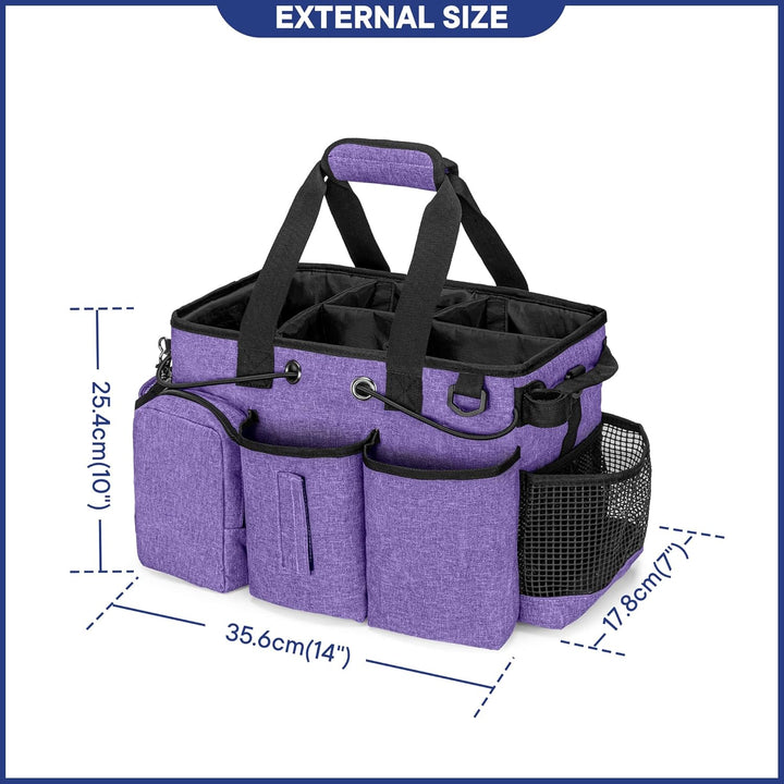 LoDrid Grosser Professioneller Reinigung Tasche mit abnehmbarer Trennwand, Reinigung Tragetasche mit
