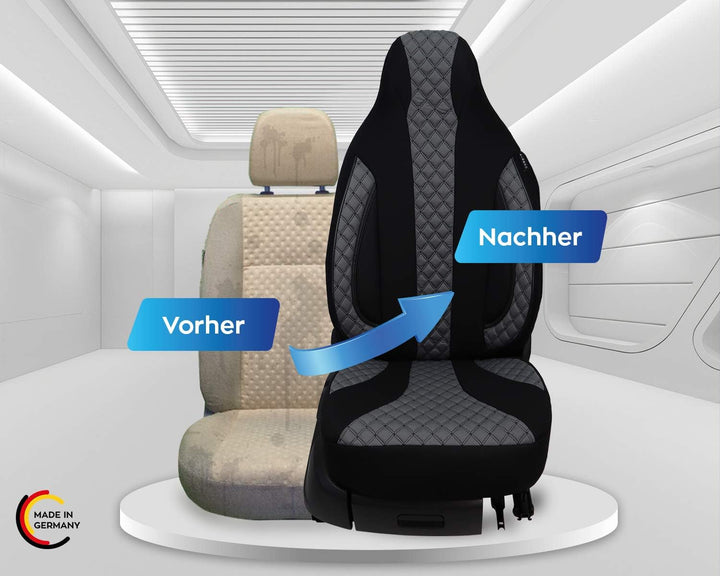 BREMER SITZBEZÜGE Mass Piloten Auto Schonbezüge kompatibel mit Peugeot 5008 2 Fahrer &amp; Beifahrer ab
