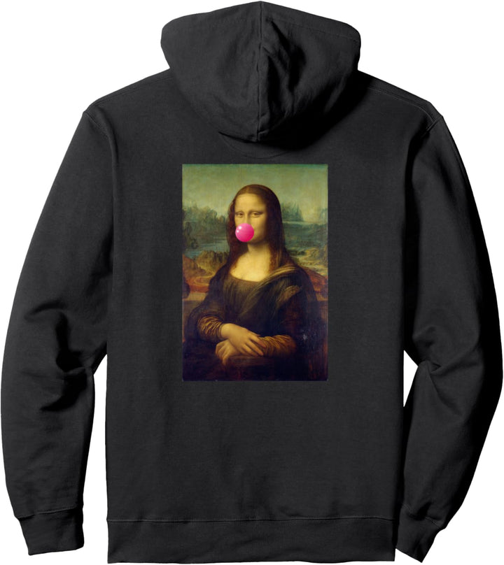 Mona Lisa Kaugummi, lustig, auf der Rückseite Pullover Hoodie