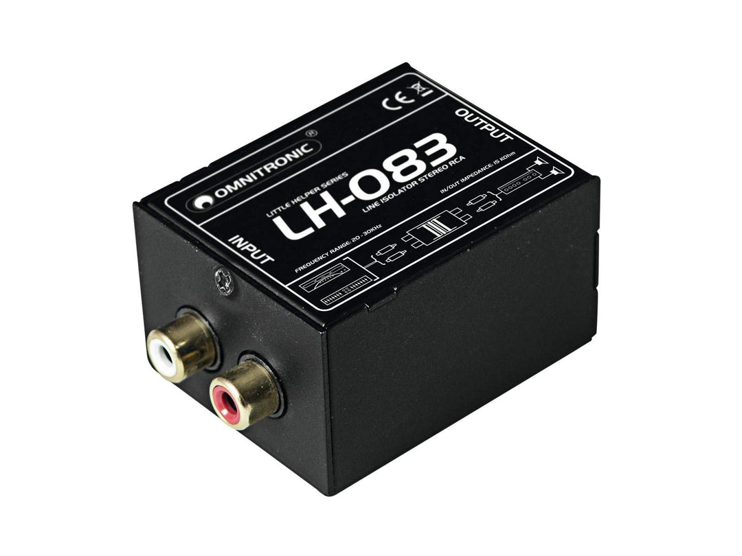 OMNITRONIC LH-083 Stereo-Isolator RCA S | Stereo-Line-Isolator mit Cinch-Buchsen