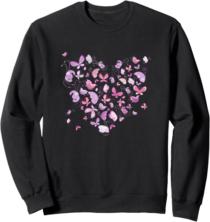 Schmetterling Herz Design Natur Schmetterlinge Sweatshirt