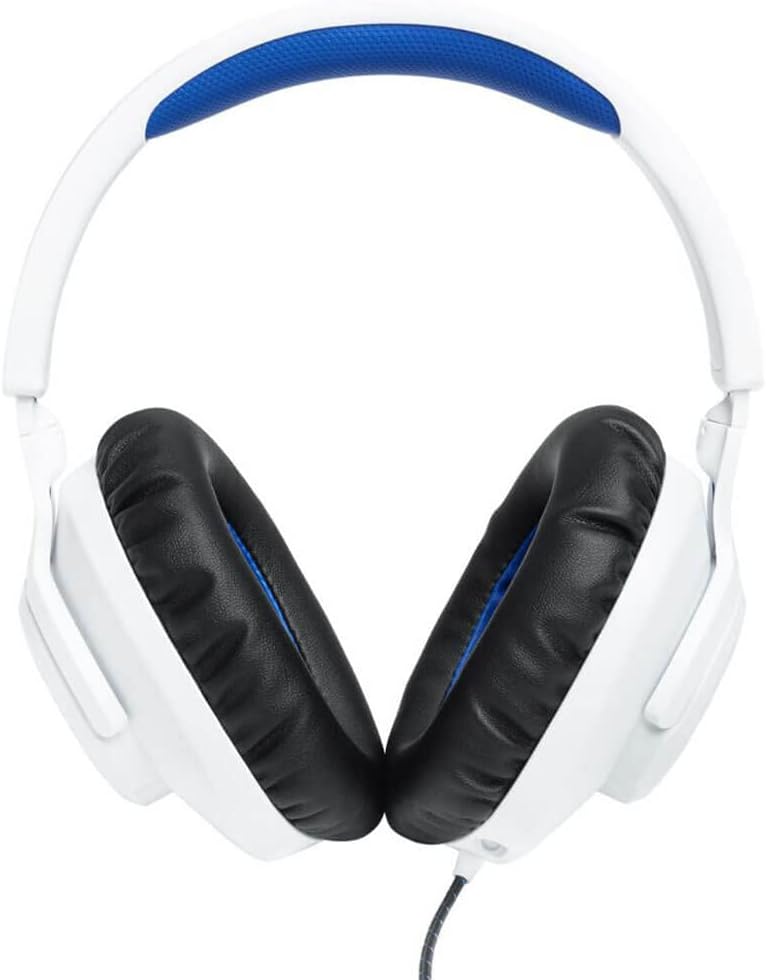 JBL Quantum 100P Konsole – Gaming-Headset für PlayStation, Weiss weiss / blau, weiss / blau
