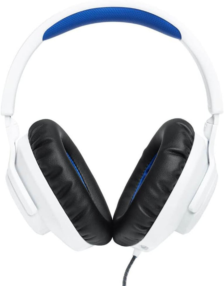 JBL Quantum 100P Konsole – Gaming-Headset für PlayStation, Weiss weiss / blau, weiss / blau