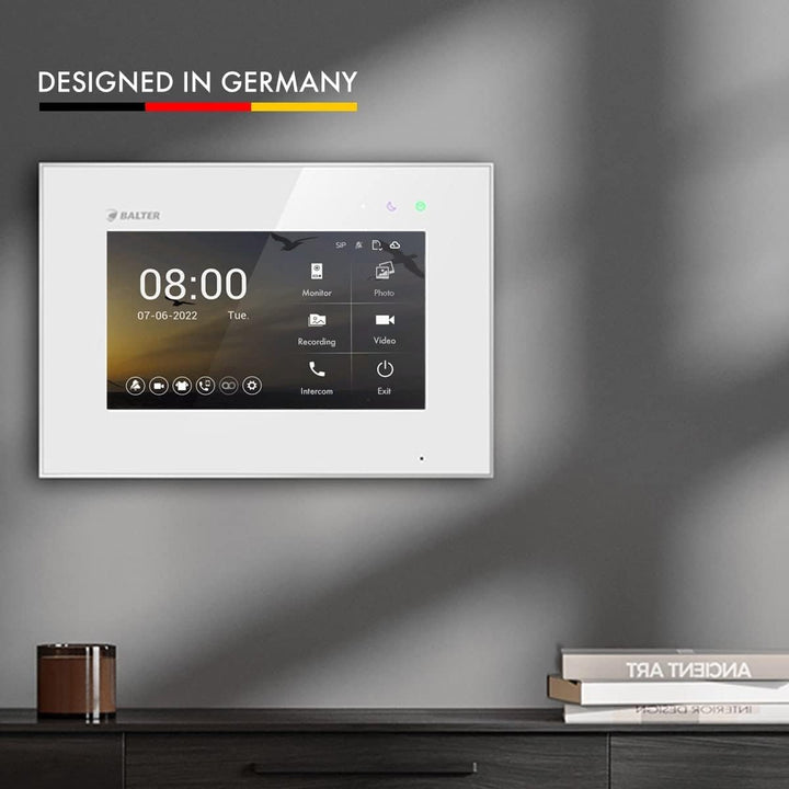 Nonic Balter EVO HD Schwarz/Weiss Video Türsprechanlage mit Fingerprint Set für 1 Familienhaus (1x T