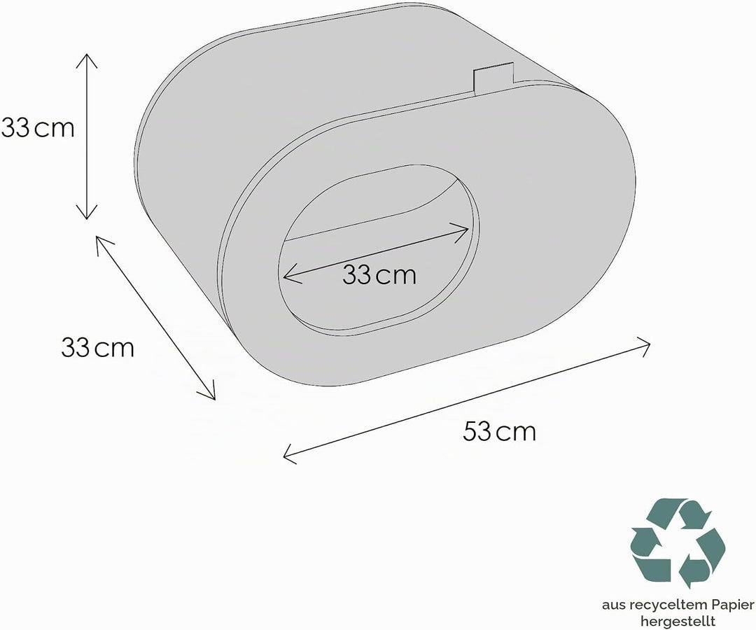 LucyBalu® PAPERCAVE Katzenhöhle aus Kratzpappe – Schwarz, Schwarz