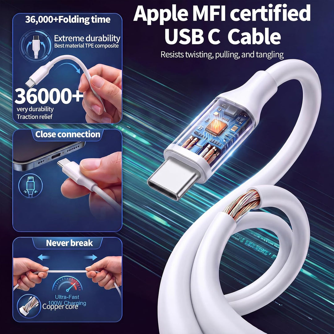 40W Ladekabel USB C für iPhone 17 17air 17Pro Max 16 15 Serie Weiss7, Weiss7