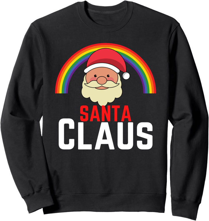 Weihnachtsmann Regenbogen Frohe Weihnachten Geschenk Sweatshirt