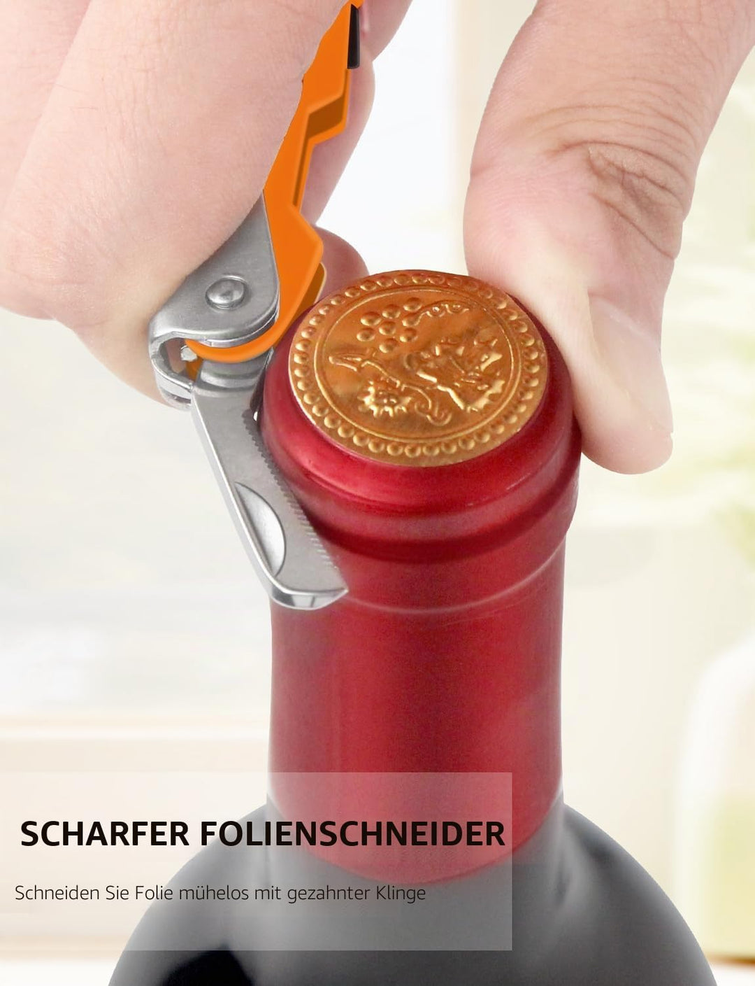CORKAS Kellnermesser Profi Korkenzieher aus Edelstahl in Gastronomie Qualität mit Flaschenöffner &amp; F