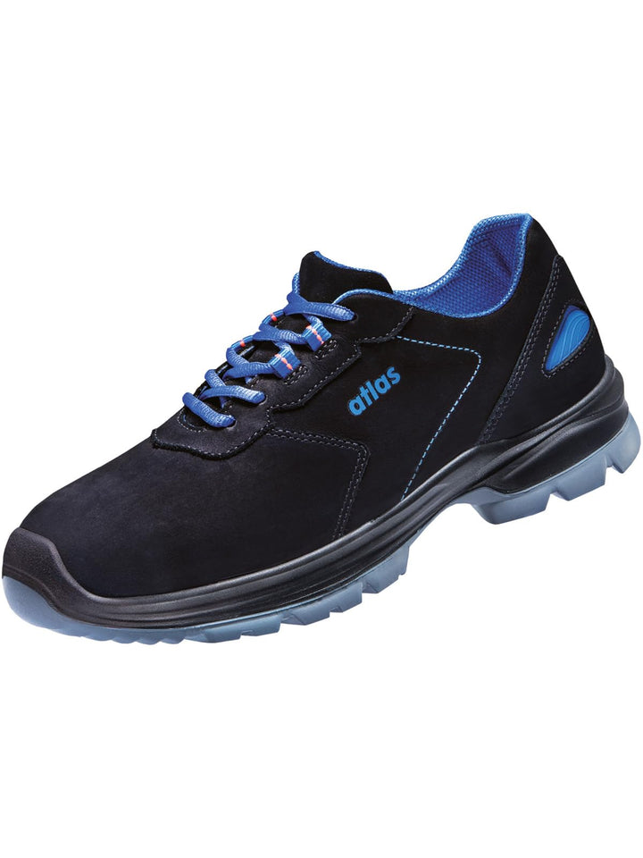 Atlas Ergo-MED 645 XP ESD S3 Sicherheitsschuhe, Halbschuhe Herren, Softnubukleder 38 EU Blau, 38 EU