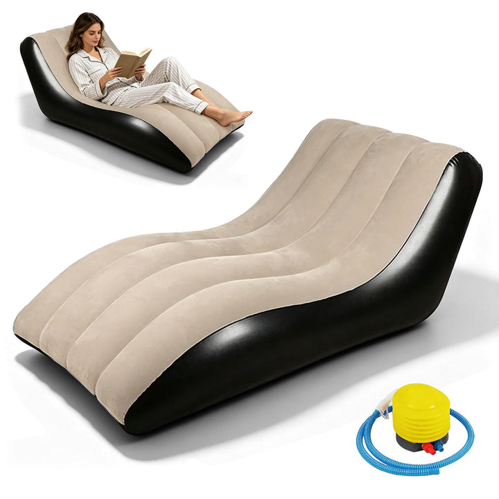 Bocguy Aufblasbarer Sessel, Luftsessel Outdoor, Luftsofa mit Luftpumpe, PVC Inflatable Sofa, Aufblas
