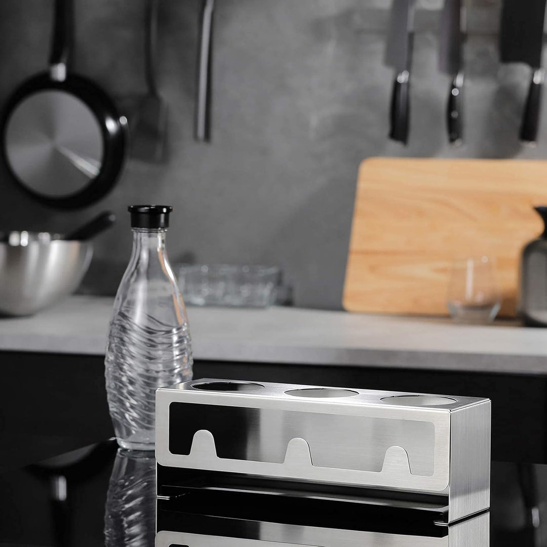 YIGII Flaschenhalter für SodaStream - Premium Abtropfhalter aus Edelstahl Abtropfständer mit Abtropf