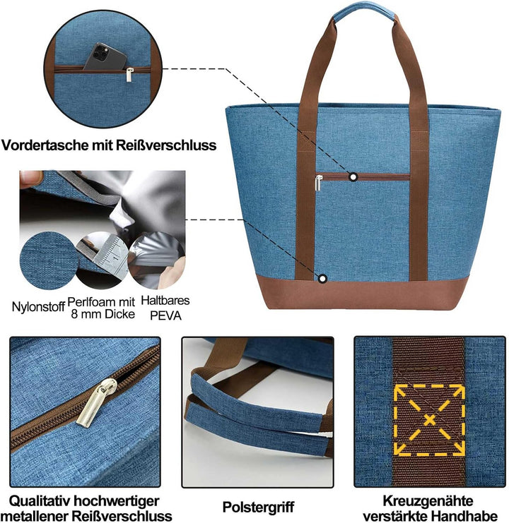Faltbare Kühltasche Gross mit wasserdichter Isolierung 50l – Grosse Isoliertasche auslaufsicher Flex