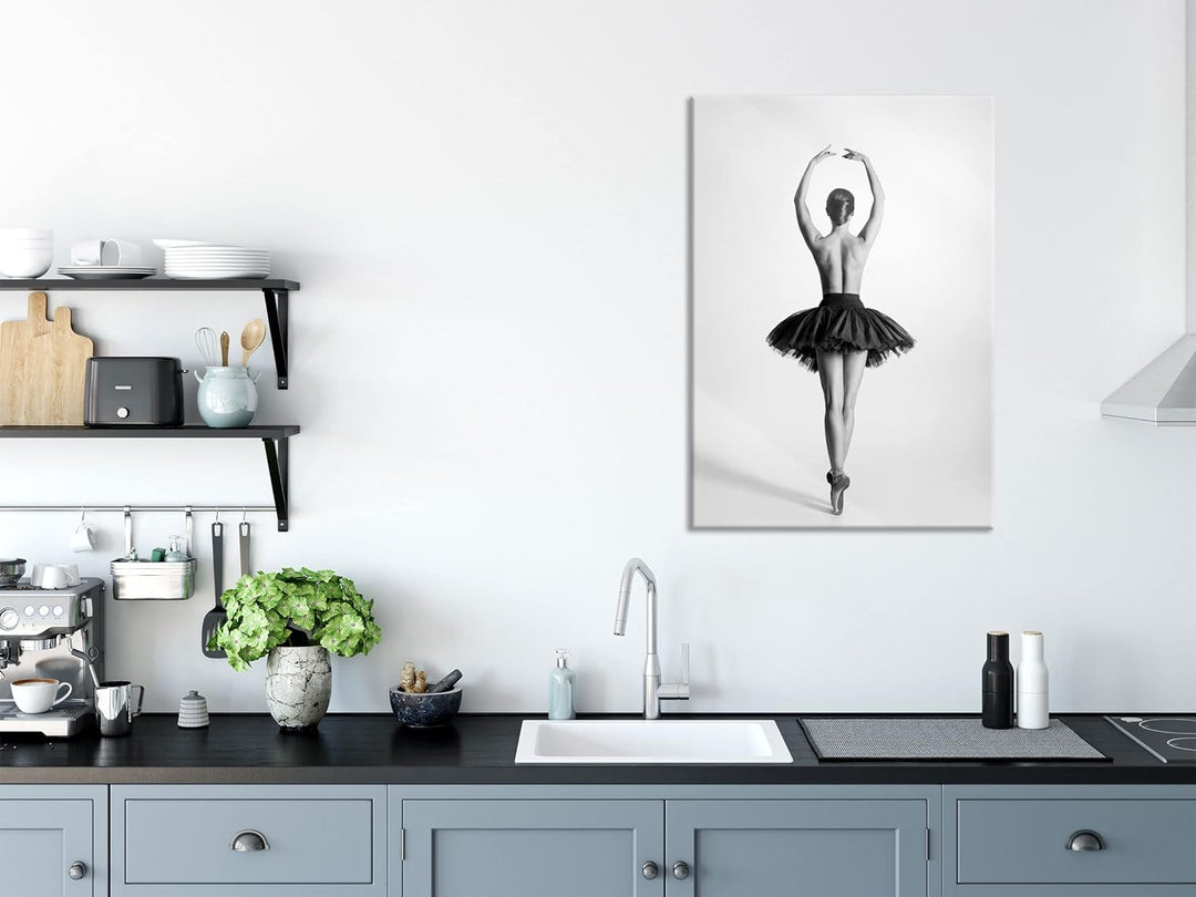 Pixxprint Glasbild | Wandbild aus Echtglas | sexy nackte Ballettpose | 40x60 cm | inkl. Aufhängung u