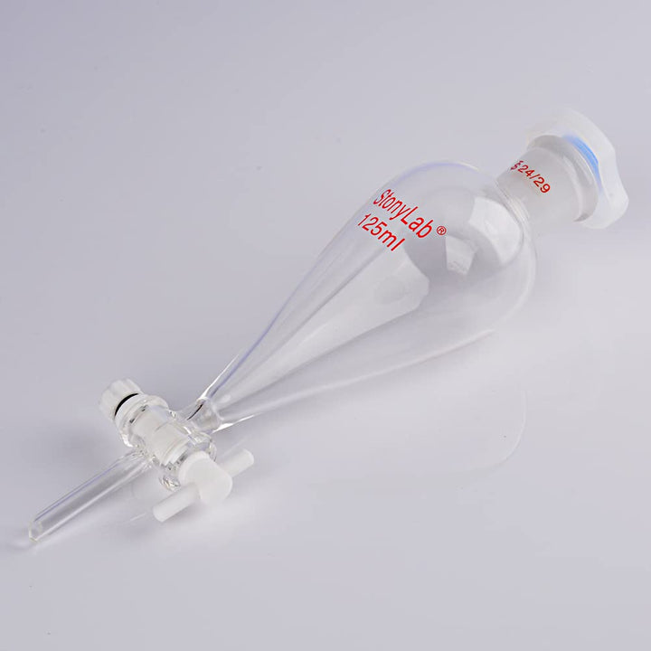 stonylab Scheidetrichter Glas, Borosilikatglas 125 ml Scheidetrichter Heavy Wall Conical Separatory
