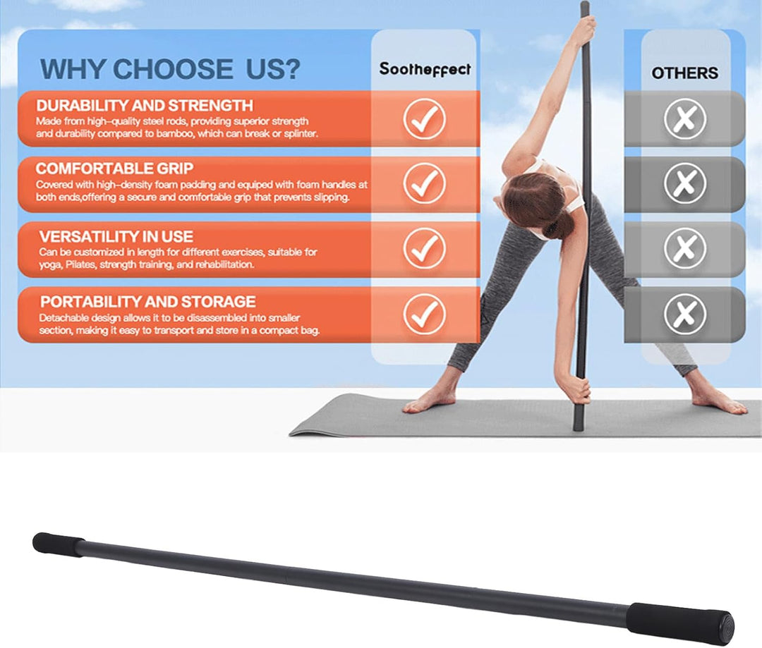 AdjustableStickVerbesserte Flexibilität, Mobilität und Gleichgewichtstraining – Vielseitiger Stretch