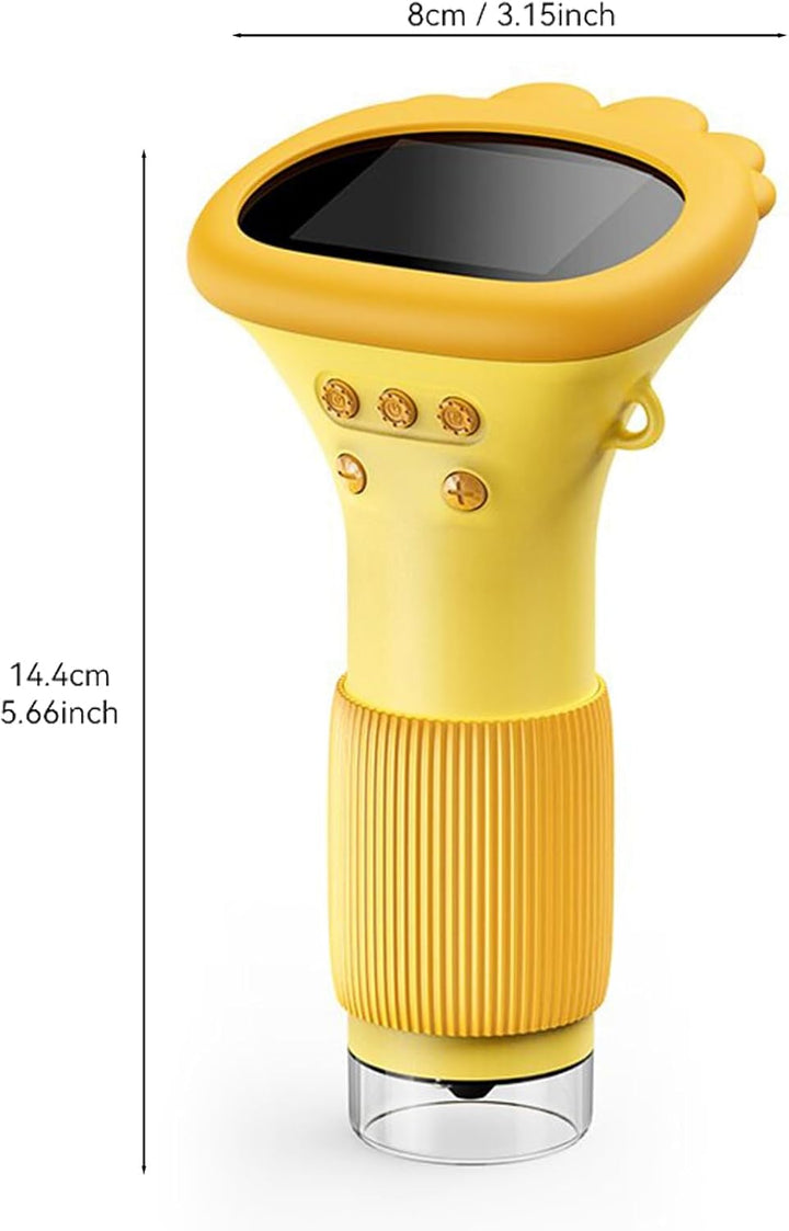 2-Zoll-Handmikroskop mit 1000-facher Vergrösserung, Tragbares Echtzeit-HD-Bildmikroskop mit 8 LEDs,