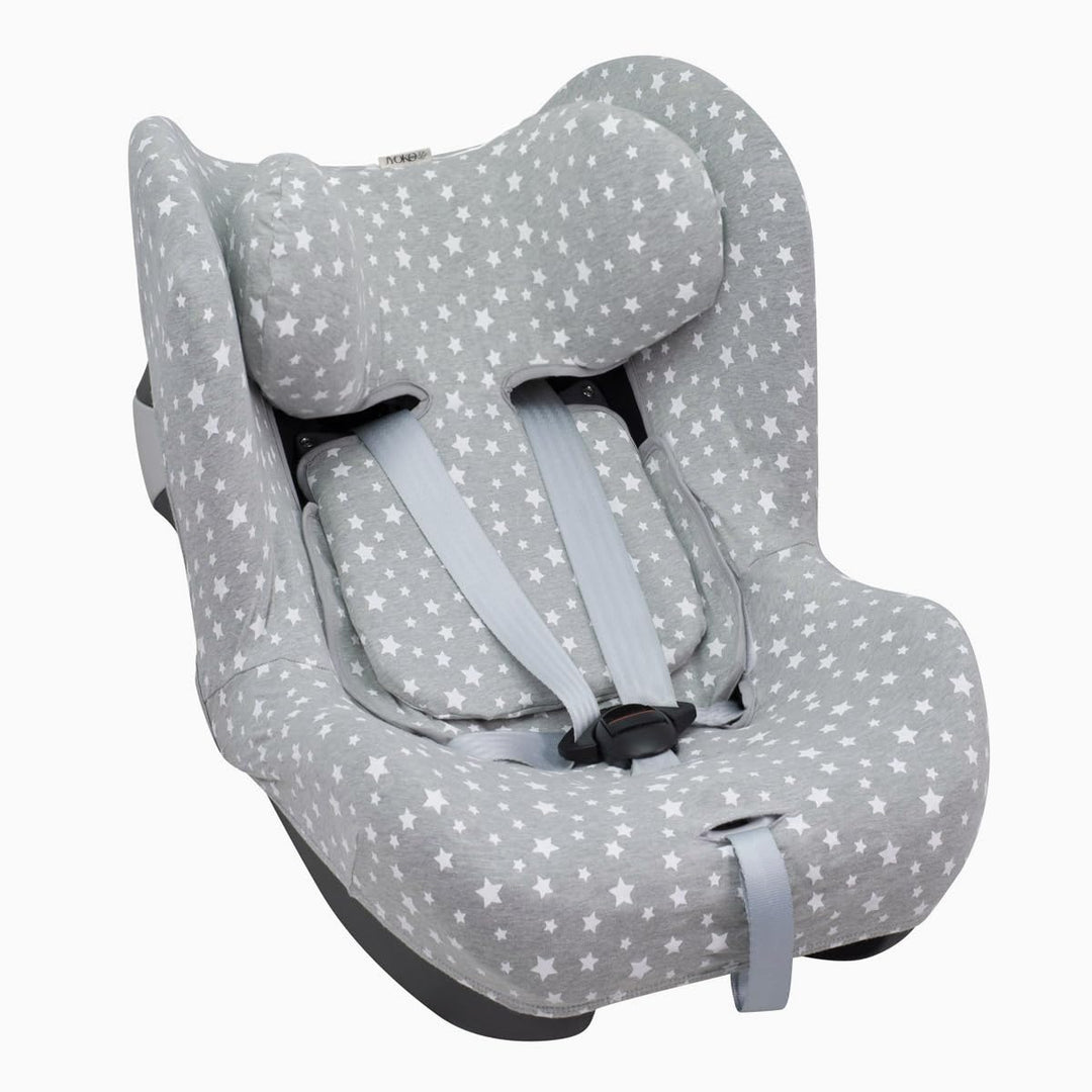 JYOKO Kids Bezug kompatibel mit Cybex Sirona G / G2 i-Size (White Star) BLACK RAYO, BLACK RAYO