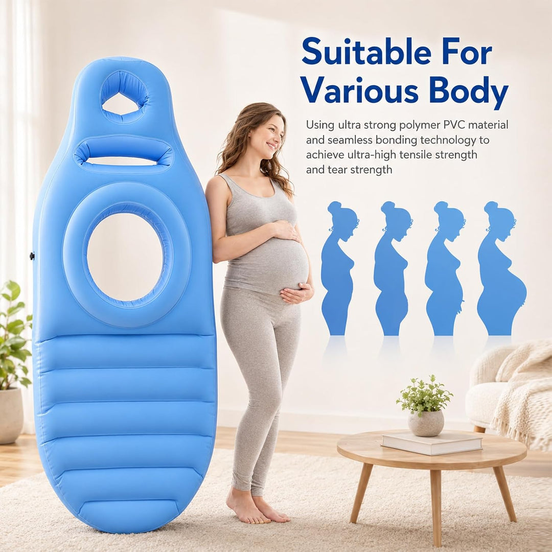 Aufblasbares Schwangerschaftskissen, Yogamatte Für Schwangere Mit Loch, Bequeme Beflockte Luftbett f