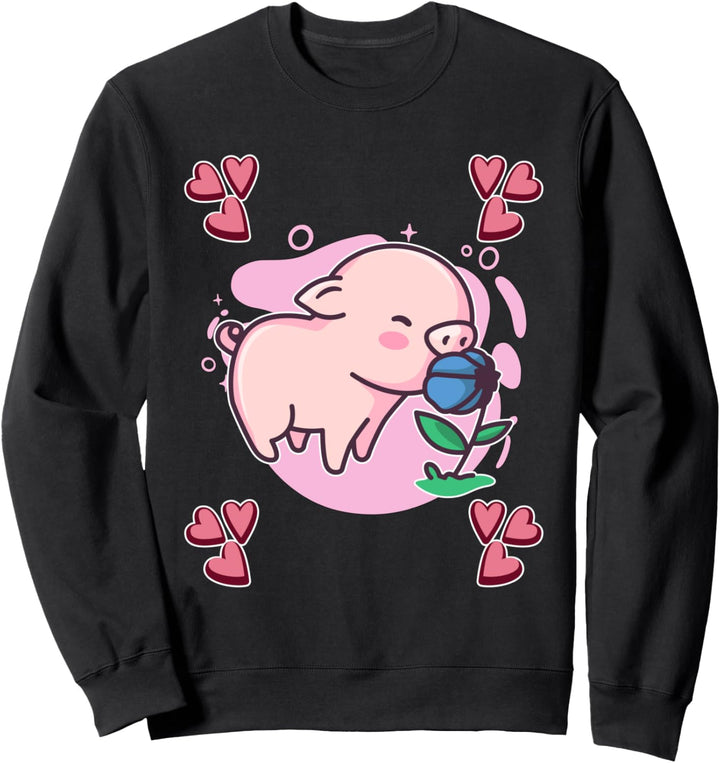 Damen Schwein Zeichnung Mädchen Schwein Sweatshirt