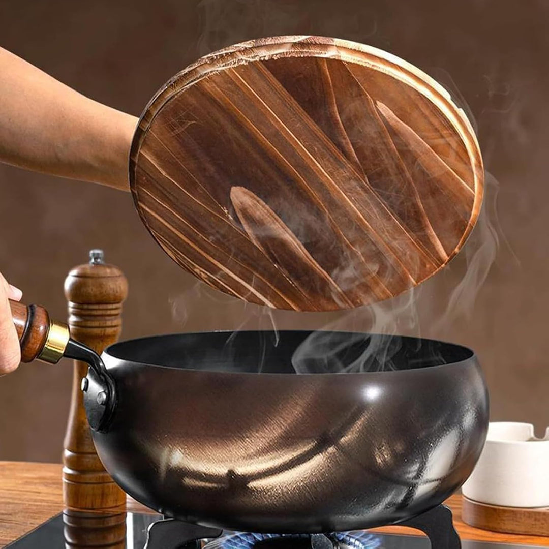 Generisch Handmade Chinese Cast Iron Wok, Eisenpfanne, Frying Pan, Hand Forged Pot, Non-Stick Pan Wi