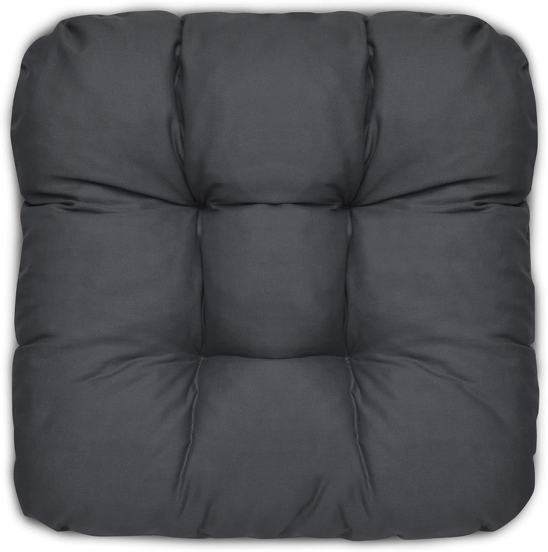 Beautissu 4er Set Sitzkissen 40x40 cm Lisa Anthrazit - weiche Indoor &amp; Outdoor Kissen mit 8cm Schaum