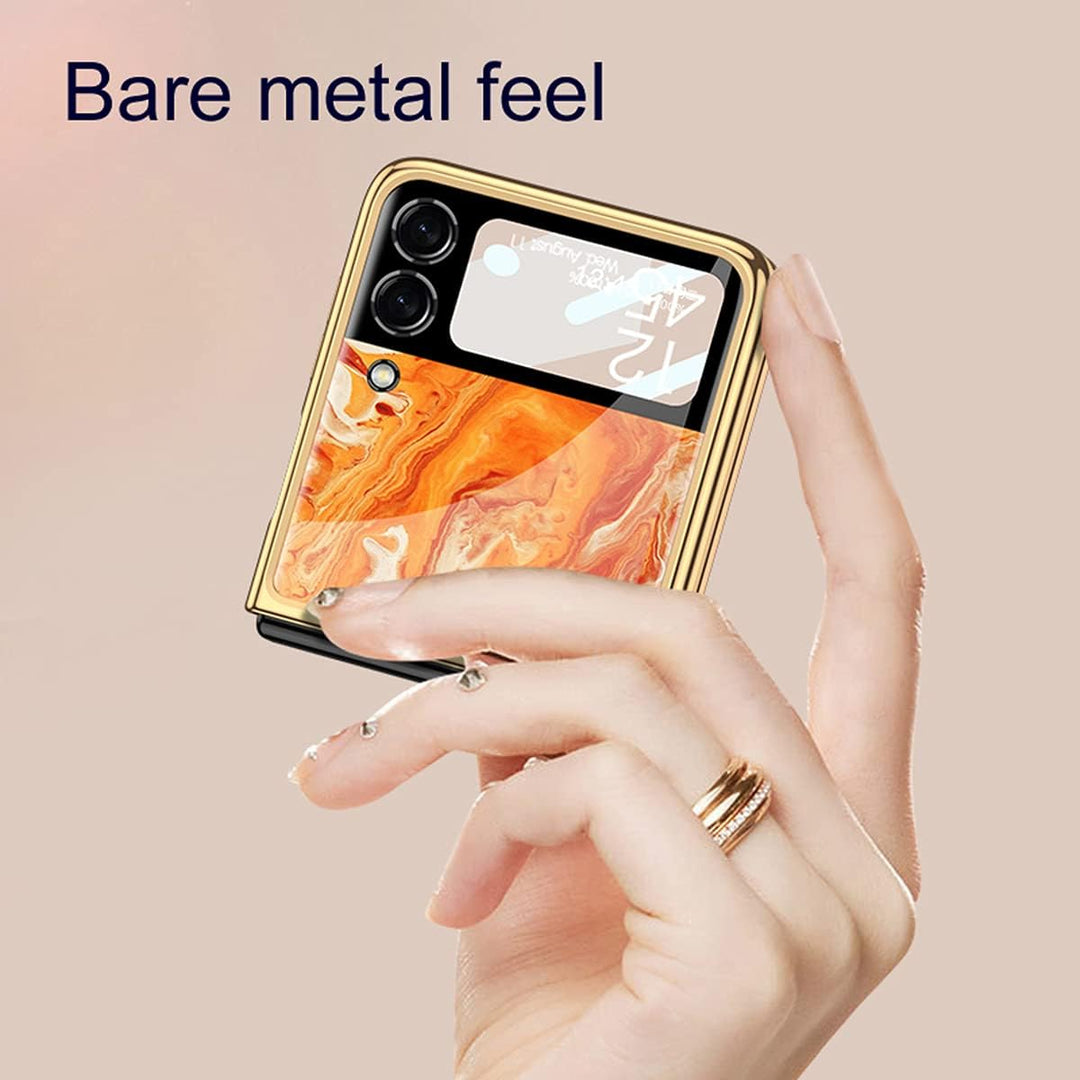 Coque Galaxy Z Flip 3 5G, ultradünne Schutzhülle, aus Glas, 9H, glänzend, faltbar, für Samsung Galax