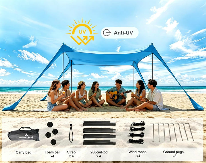Strand Schatten Zelt Markise 10x10 FT Strand Sonnencreme wasserdichte leichte Blockierung und elasti
