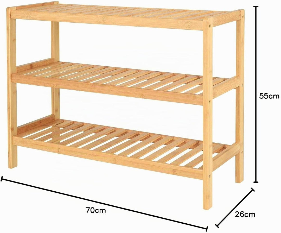 Dibea Bambusregal in zeitlosem Design, 70x26x55 cm, zur Regalwand kombinierbar, platzsparendes Stand