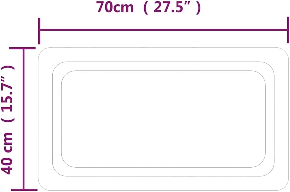 vidaXL LED-Badspiegel 70x40 cm 70 x 40 cm, 70 x 40 cm